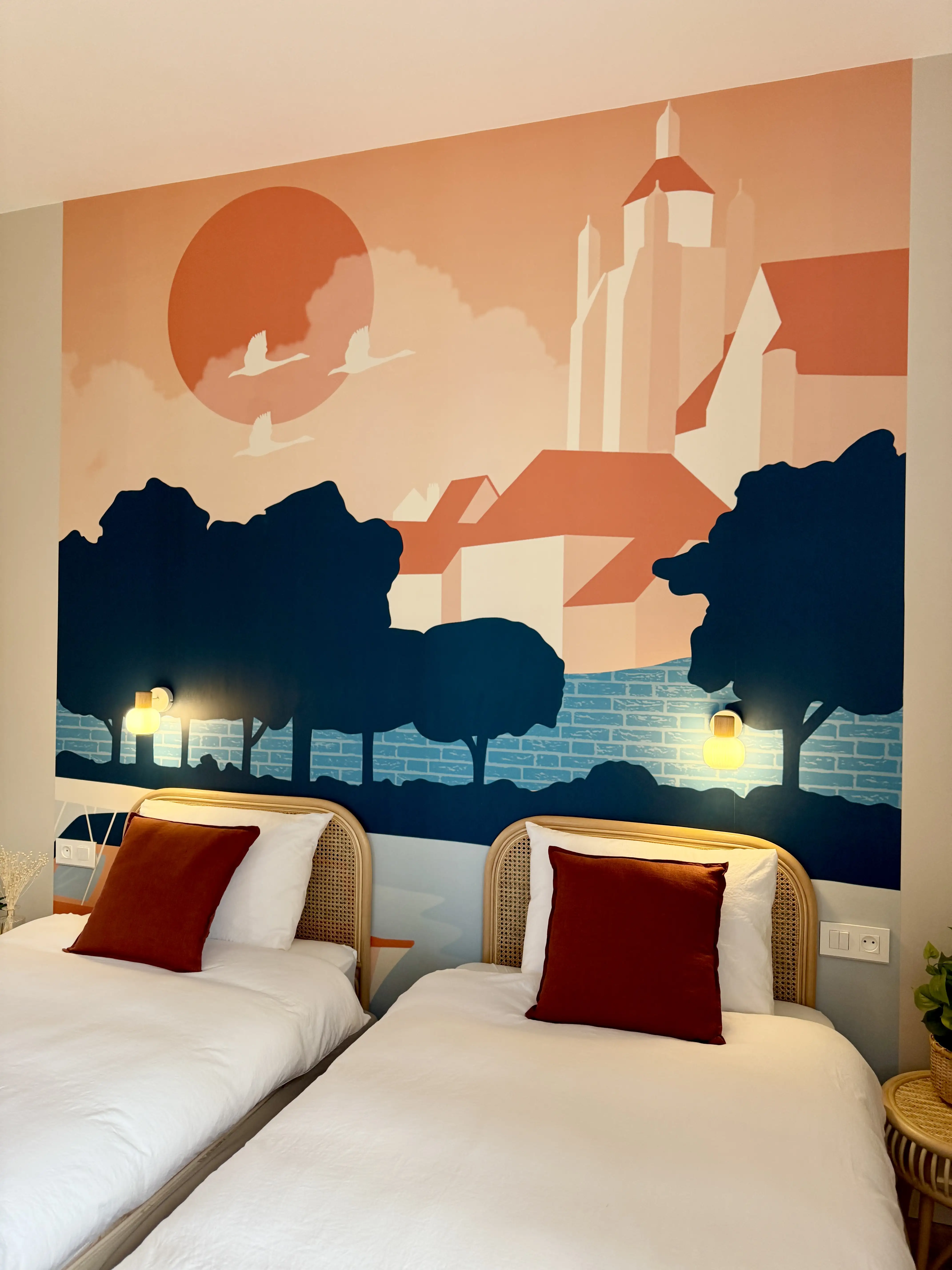Chambre d’amis inspirée par la ville de Dole